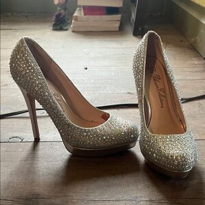 De Blossom Collection Glittering Silver Heels